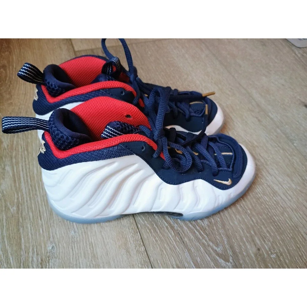 NIKE AIR LITTLE POSITE ONE 13C OLYMPIC OBSIDIAN RED GOLD WHITE 723946-403
